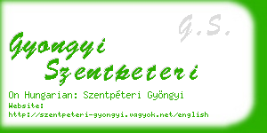 gyongyi szentpeteri business card